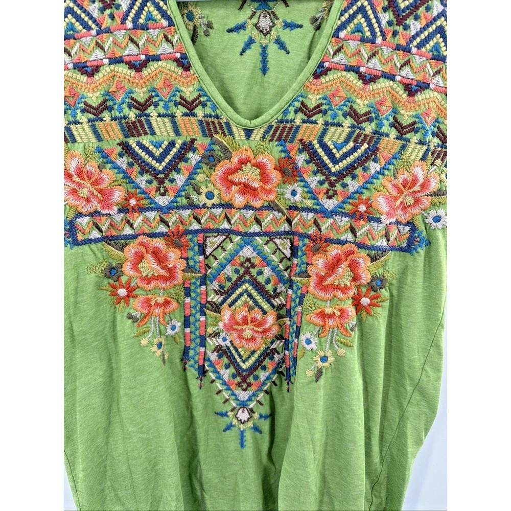 Johnny Was Sentries Tunic Womens Size S‎ Embroidered Boho Festival Fairy